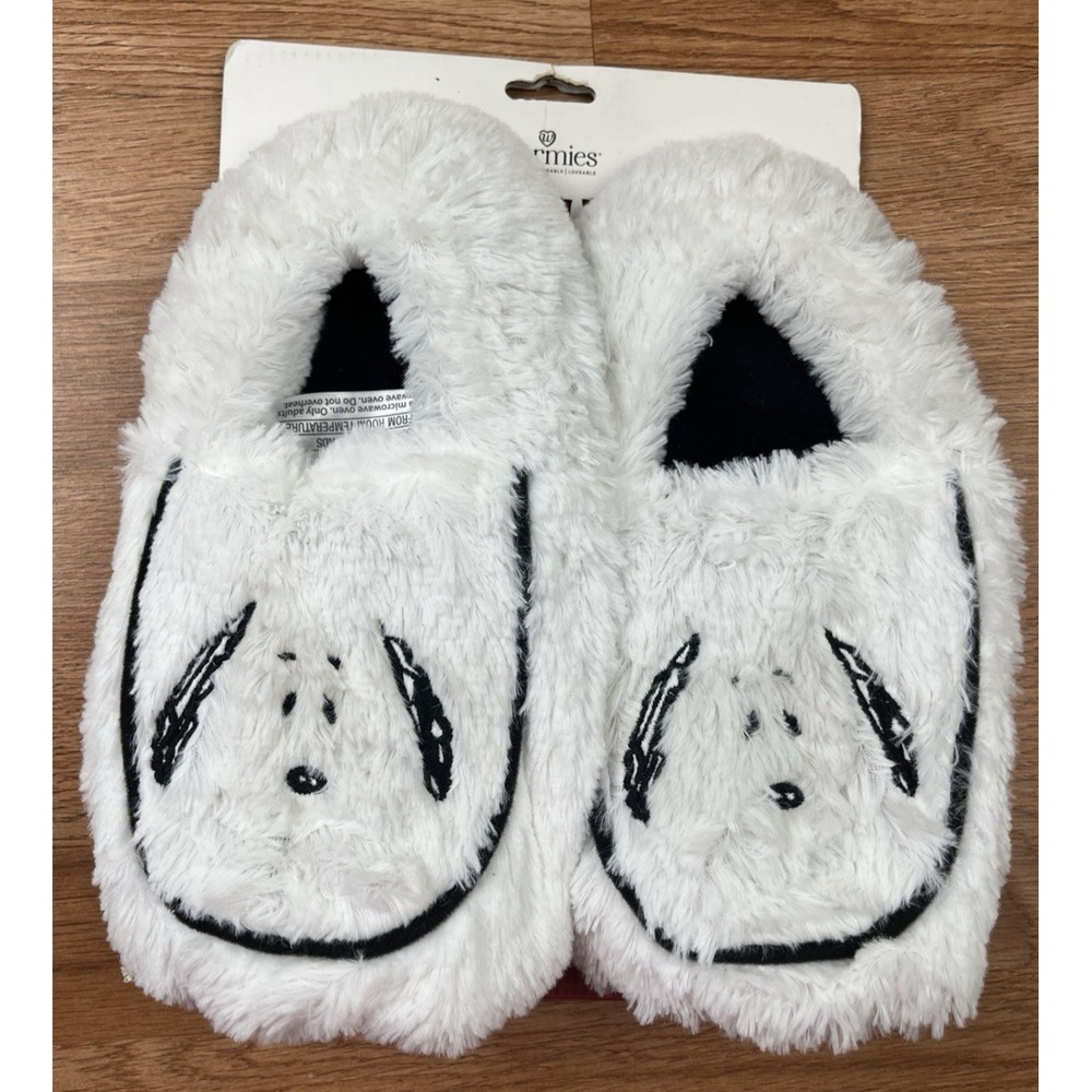 Warmies Peanuts Snoopy Microwavable Weighted Scented Slippers One Size NEW